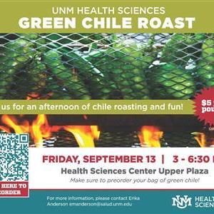 Image for: Join in the fun for the 2024 HSC Green Chile Roast will be on Friday, Sept. 13 | 3 – 6:30 p.m. | Health Sciences Upper Plaza